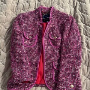 J. Crew Vibrant Pink Tweed Blazer